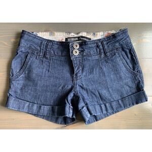 Zco Jeans Premium Denim Womens Shorts Double Button Cuffed Blue Size 5 Y2K VTG